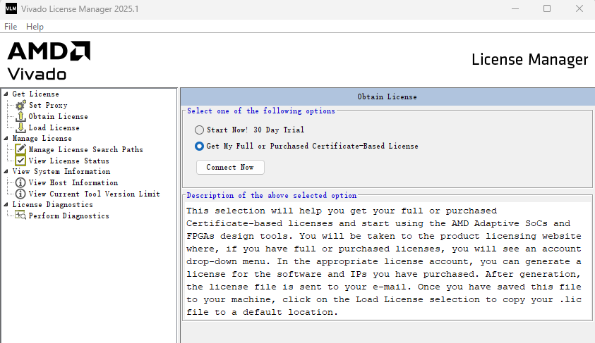 Vector License Manager Window Windows-specific instructions | Hardware Design